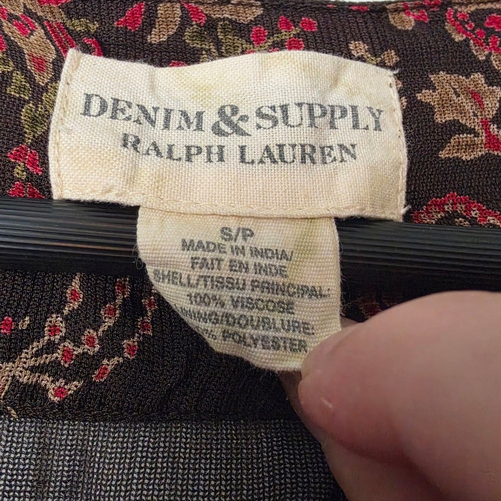 Denim & Supply Ralph Lauren Brown Paisley Sheer Dress Sz S Gypsy Boho Whimsigoth - Picture 4 of 14